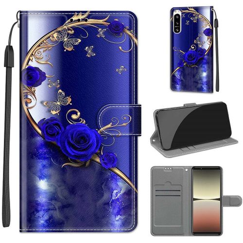 Saturcase Coque Pour Sony Xperia 5 Iv 2022, Beau Pu Cuir Magnétique Flip Portefeuille Support Porte-Carte Dragonne Protecteur Housse Étui Pour Sony Xperia 5 Iv 2022 (Dy-22)