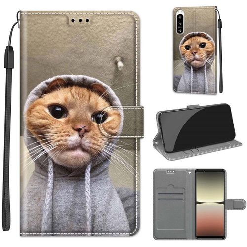 Saturcase Coque Pour Sony Xperia 5 Iv 2022, Beau Pu Cuir Magnétique Flip Portefeuille Support Porte-Carte Dragonne Protecteur Housse Étui Pour Sony Xperia 5 Iv 2022 (Dy-23)
