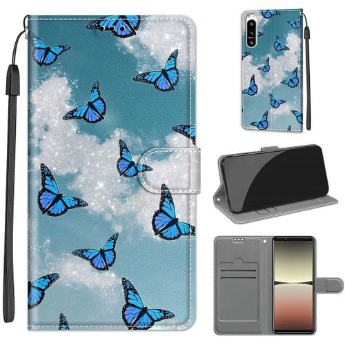 Saturcase Coque Pour Sony Xperia 5 Iv 2022, Beau Pu Cuir Magnétique Flip Portefeuille Support Porte-Carte Dragonne Protecteur Housse Étui Pour Sony Xperia 5 Iv 2022 (Dy-24)