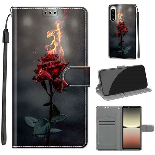 Saturcase Coque Pour Sony Xperia 5 Iv 2022, Beau Pu Cuir Magnétique Flip Portefeuille Support Porte-Carte Dragonne Protecteur Housse Étui Pour Sony Xperia 5 Iv 2022 (Dy-29)