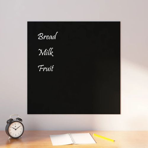 vidaXL Tableau noir magnétique mural noir 60x60 cm verre trempé