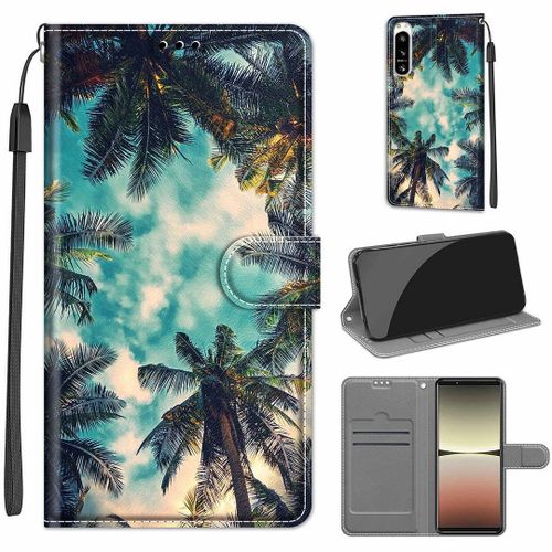 Saturcase Coque Pour Sony Xperia 5 Iv 2022, Beau Pu Cuir Magnétique Flip Portefeuille Support Porte-Carte Dragonne Protecteur Housse Étui Pour Sony Xperia 5 Iv 2022 (Dy-30)