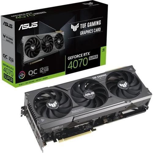 ASUS TUF Gaming GeForce RTX 4070 SUPER 12GB - OC Edition - carte graphique - GeForce RTX 4070 Super - 12 Go GDDR6X - PCIe 4.0 - HDMI, 3 x DisplayPort - boîte