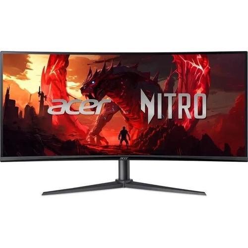 Acer Nitro XZ340CU Hbiiphx - XZ0 Series - écran LED - jeux - incurvé - 34" - 3440 x 1440 UWQHD @ 100 Hz - VA - 250 cd/m² - 3000:1 - HDR10 - 1 ms - 2xHDMI, DisplayPort - haut-parleurs - noir