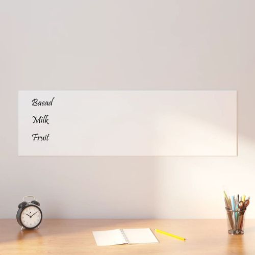 vidaXL Tableau noir magnétique mural Blanc 100x30 cm Verre trempé