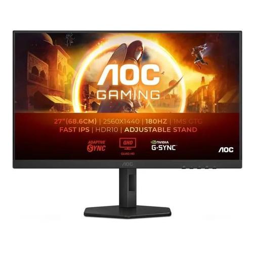 AOC Gaming Q27G4XF - Écran LED - jeux - 27" - 2560 x 1440 QHD @ 180 Hz - Fast IPS - 300 cd/m² - 1000:1 - HDR10 - 0.5 ms - 2xHDMI, DisplayPort - noir