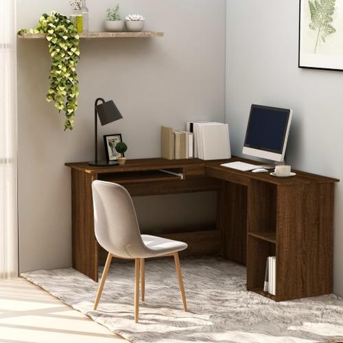 Vidaxl Bureau D'angle Chêne Marron 120x140x75 Cm Bois D'ingénierie