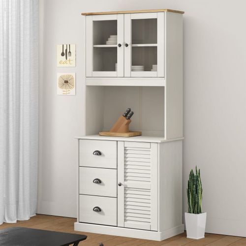 Vidaxl Dessus De Commode Vigo Blanc 78x30x100 Cm Bois Massif De Pin