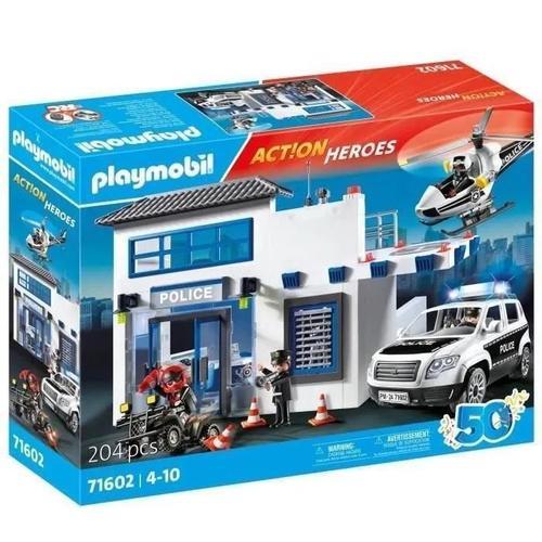 Playmobil Action Heroes 71602 - Poste De Police Et Véhicules (Spécial 50 Ans)