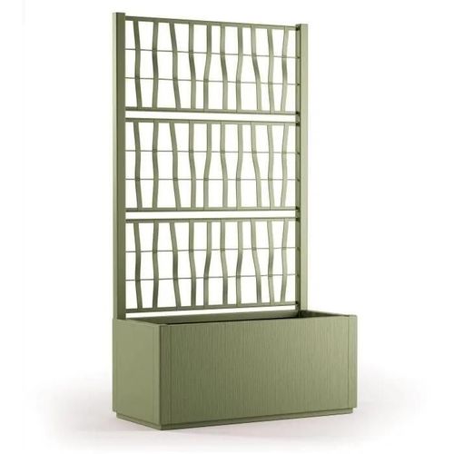 Bac A Fleur Ethica Rectangulaire 80 Cm Avec Treillis Vert