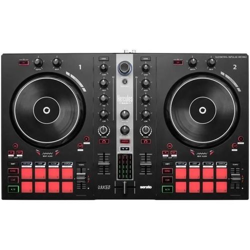 Enceinte PC Hercules DJControl Inpulse 300 MK2 - Contrôleur DJ USB ¿ 2 voies avec 16 pads et carte son intégrée ¿ Logiciels et tutor