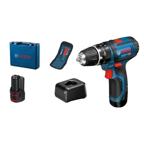 Bosch Perceuse à percussion sans fil GSB 12V-15, 2x2.0Ah - 06019B690J