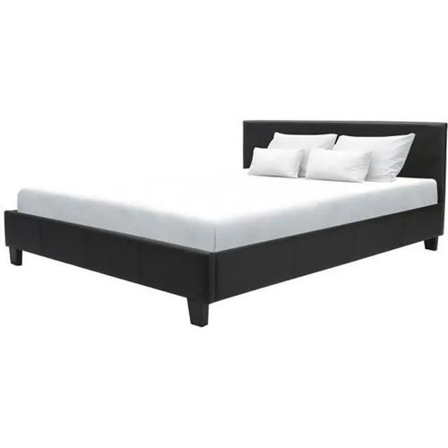 Kansas Lit Adulte 140x190 Cm - Simili Noir - Sommier Inclus
