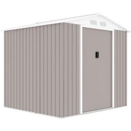 Abri De Jardin En Acier 4.07 M² - Kit D'ancrage Inclus - Taupe