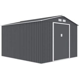 Abri De Jardin En Acier 8.48 M² - Kit D'ancrage Inclus - Gris Anthracite
