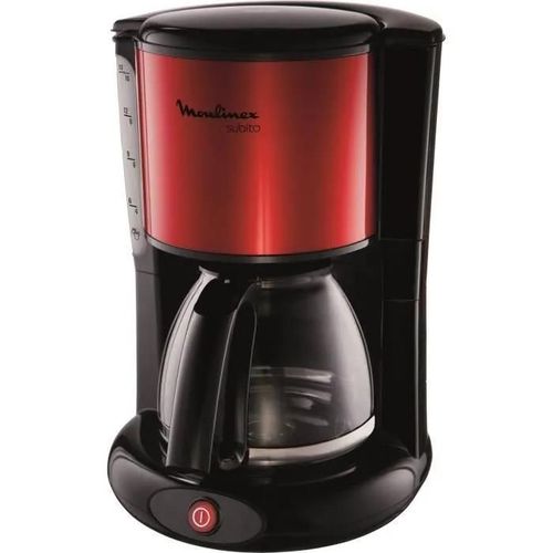 Moulinex Subito FG360D11 - Cafetière - 15 tasses - noir/inox/rouge