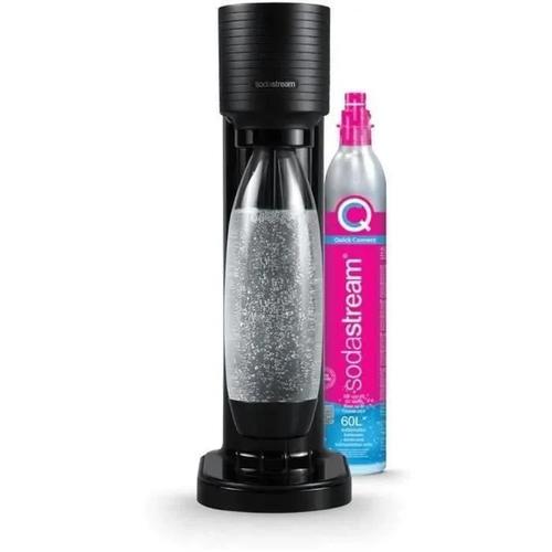 Machine à eau pétillante SodaStream GAIA - Pack 1 Bouteille 1L Compatible Lave-Vaisselle + 1 Recharge de Gaz 60L à Clipser - Noire