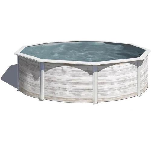 Piscine acier aspect bois Gré Finlande ø3 70 x h.1 22 m