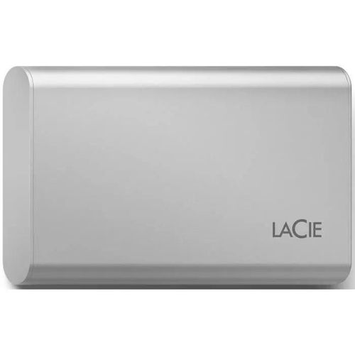 LaCie Portable SSD STKS1000400 - SSD - 1 To - externe (portable) - USB (USB-C connecteur) - lune argentée - avec Seagate Rescue Data Recovery