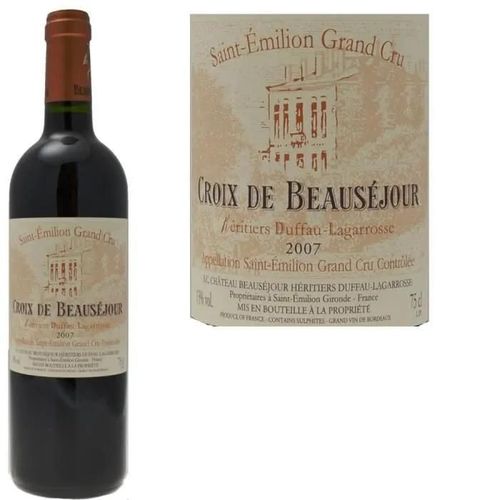 Croix De Beausejour 2007 Saint-Emilion Grand Cru - Vin Rouge De Bordeaux Generique