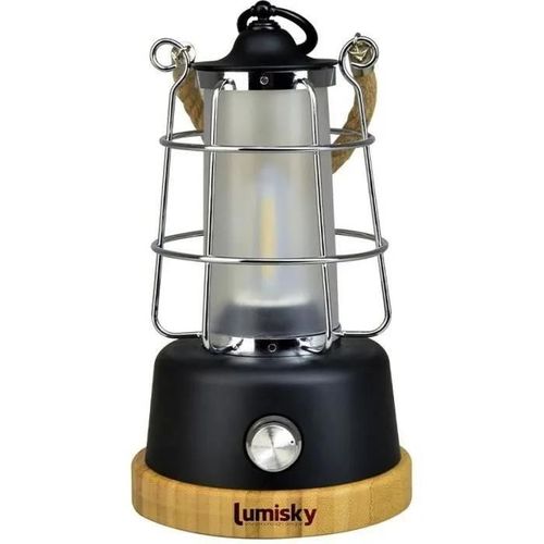 Lanterne Sans Fil Led Wildy Noir M?Tal H23cm