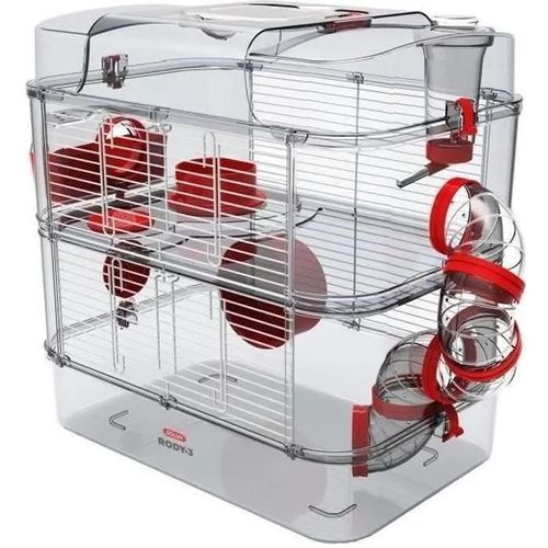 Zolux Cage Sur 2 Etages Pour Hamsters. Souris Et Gerbilles - Rody3 Duo - L 41 X P 27 X H 40.5 Cm - Grenadine