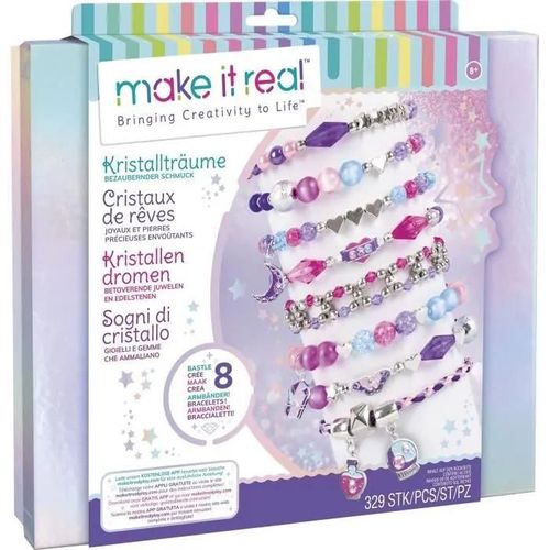 Make It Real - Coffret Bijoux Cristaux De Reve Envoutants - Fabrication De Bijoux Enfants - Des 8 Ans - Lansay