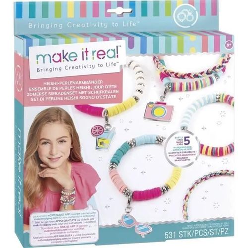 Make It Real - Bijoux Heishi Jours D'été - Fabrication De Bijoux Enfants - Des 8 Ans - Lansay