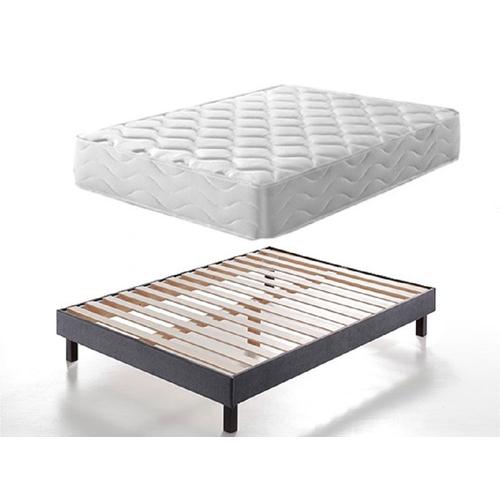 Ensemble 140x190 Matelas + Sommier Kit, Mousse Et Accueil Mémoire De Forme, H25cm