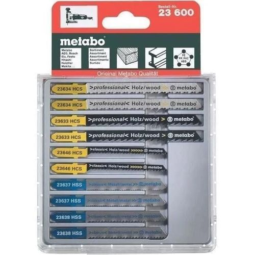 Metabo Assortiment 3 de lames de scies sauteuses, H+M+plast., 10 pièces