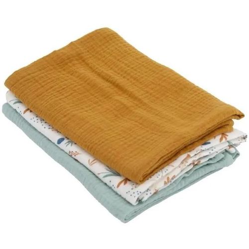 Lot De 3 Langes Coton Vert Caramel - Domiva