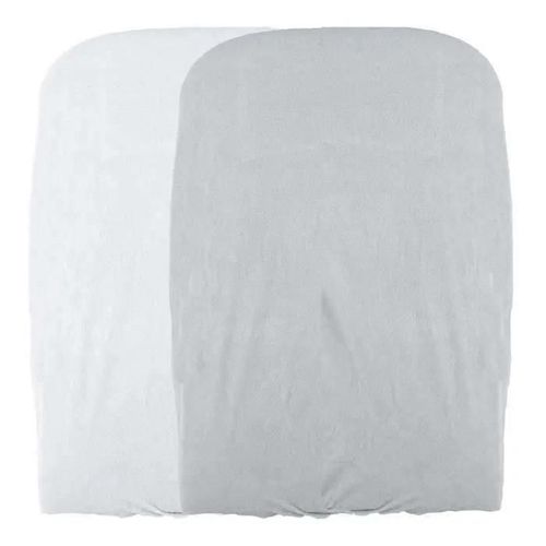 Domiva Lot 2 Housses Matelas A Langer - Blanc-Perle