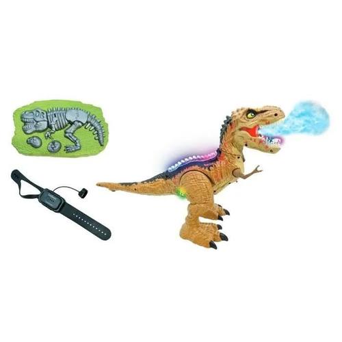 Rc Tirex - Dinosaure Télécommandé Cracheur De Fumée Avec Effets Sonores, Lumineux Et Contrôle Gestuel.