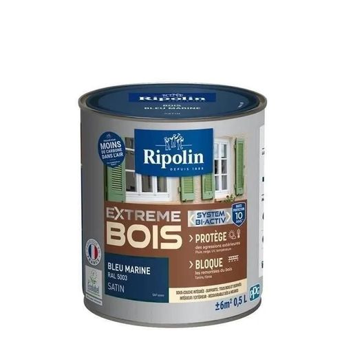Peinture Ripolin EXTREME BOIS microporeuse satin 0L5 bleu