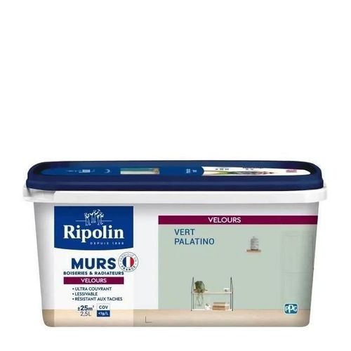 RIPOLIN Peinture Couleur Velours pour Murs. Boiseries Radiateurs - Vert Palatino