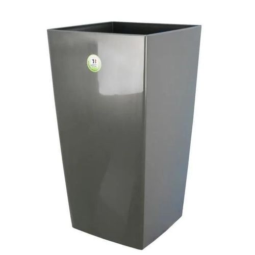 Riviera Pot De Fleurs Nuance - Carré - 38 X 38 X H 69 Cm - Gris Pailleté