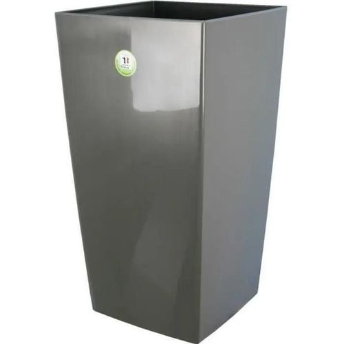 Riviera Pot De Fleurs Nuance -Carré - 29 X 29 X H 52 Cm - 32.6 L - Gris Pailleté