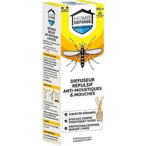 Diffuseur répulsif bâtonnets anti-moustiques et mouches Home Defense