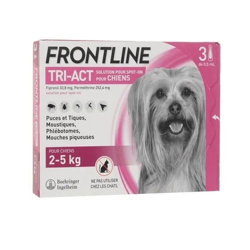 Frontline 3 Pipettes Tri-Act - Pour Chien De 2 A 5 Kg