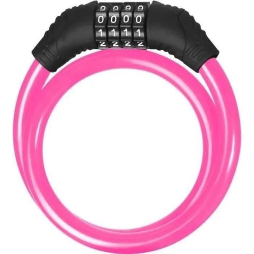 Antivol Trottinette Et Vélo - Beeper - Câble 60 Cm - Code 4 Chiffres - Rose