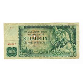 Ww2/Postwar Tchecoslvaquie Billet Monétaire De 100 Korun 1961