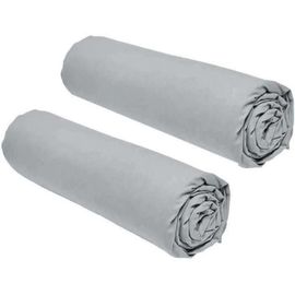 Lot De 2 Draps Housses Today Essential - 160 X 200 Cm - 2 Personnse 100% Coton - Acier