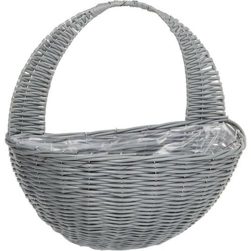 Panier Mural - Faux Rotin - Gris - 41 Cm - Smart Garden