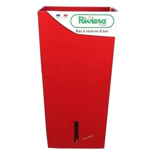 Riviera Pot De Fleurs Carré Eva New En Plastique - 37 X 37 X H 68.5 Cm - 69 L - Rouge