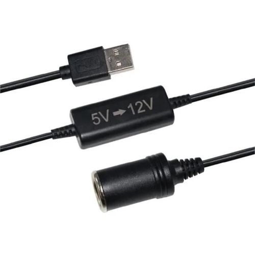 Convertisseur Prise Allume-Cigare Usb 5v Vers 12v - Htc Equipement - 12w Et Cable 120cm