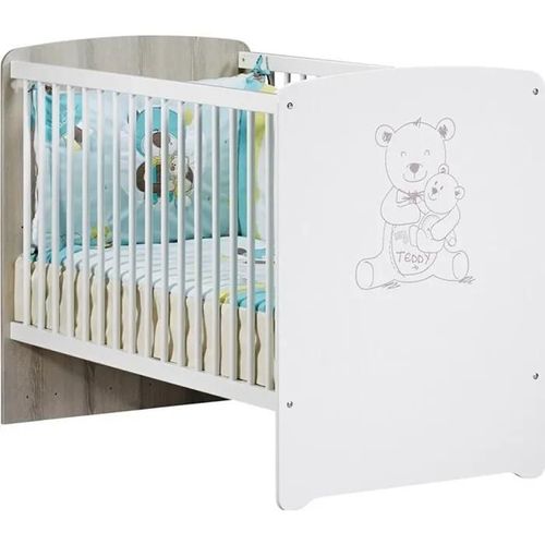 Lit Bébé Blanc 3 Positions Tedy 120x60 Cm Baby Price By Sauthon