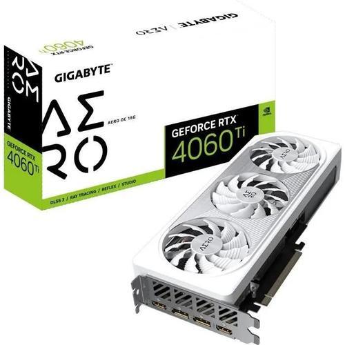 Gigabyte GeForce RTX 4060 Ti AERO OC 16G - Carte graphique - GeForce RTX 4060 Ti - 16 Go GDDR6 - PCIe 4.0 - 2 x DisplayPort, 2 x HDMI