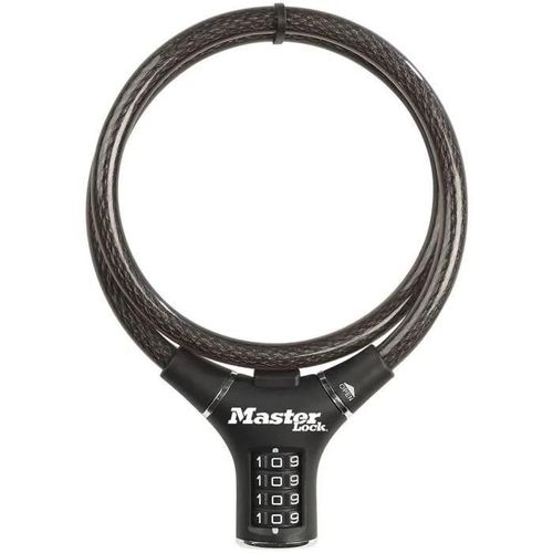 Master Lock 8229eurdpro Câble En Acier Tressé À Combinaison Programmable Noir 0.90 M Niveau De Securite 7/10