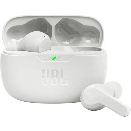 JBL Wave Beam - Écouteurs sans fil avec micro - embout auriculaire - Bluetooth - blanc