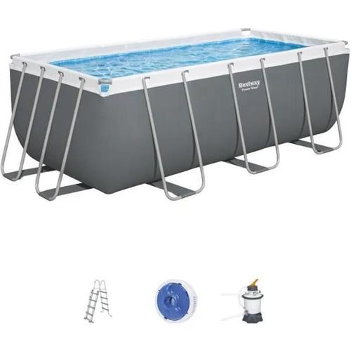 Piscine tubulaire Power Steel rectangulaire 4,12 x 2,01 x 1,22 m - Bestway